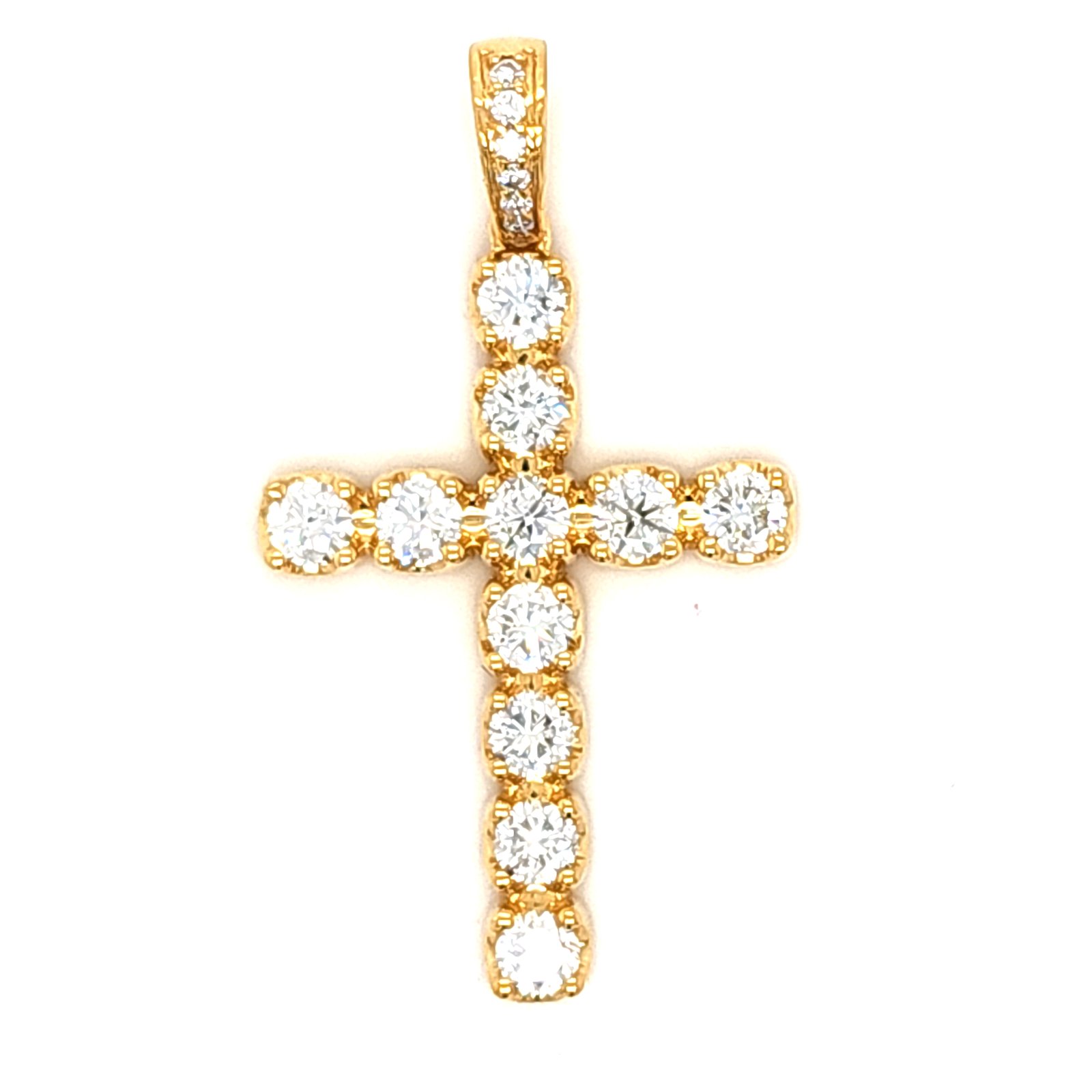 LG - 10K 1.54CT D-PENDANT RDS DARK "CROSS" NO CERTIFICATE